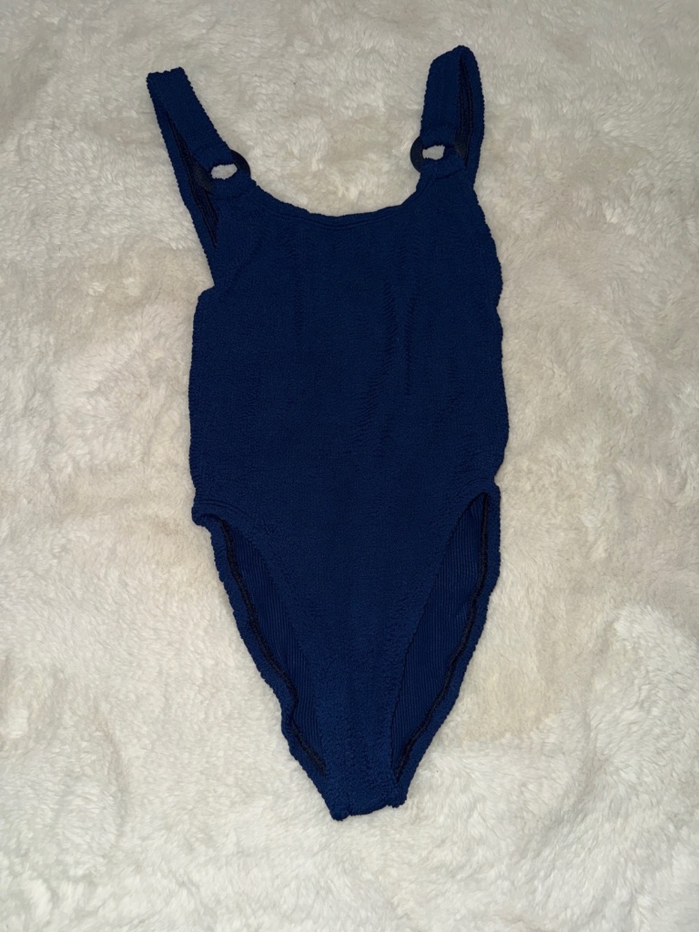 Hunza G Navy Blue Domino One-Piece Swimsuit